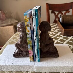 Charming Brown Monkey Bookends